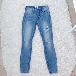Pistola High Rise Skinny Ripped Frayed Hem Jeans